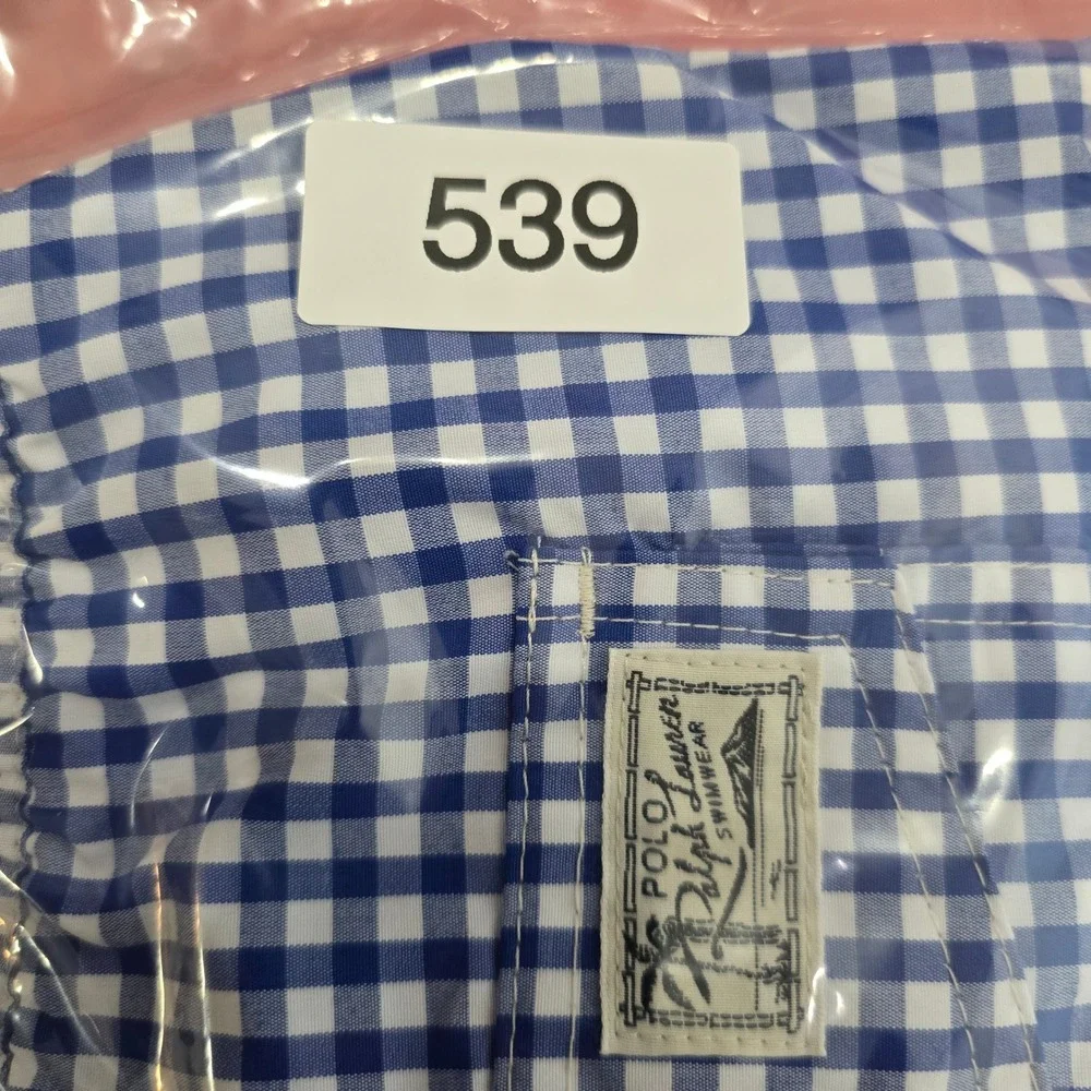 Polo Ralph Lauren Men's Swim Trunks Blue Gingham Size‎ 1XB MSRP $95